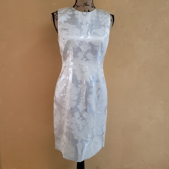 Talbots Dresses & Skirts - Talbots Cream and Silver Silk Dress